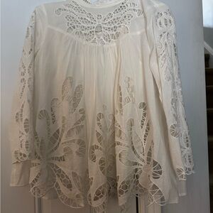 Anthropologie Cream Lace Blouse